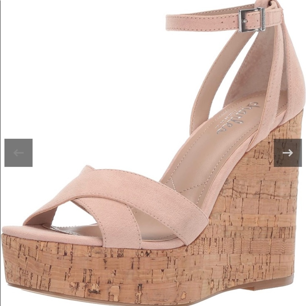 Charles by Charles David Cork Platform Wedge Sandals Size 8